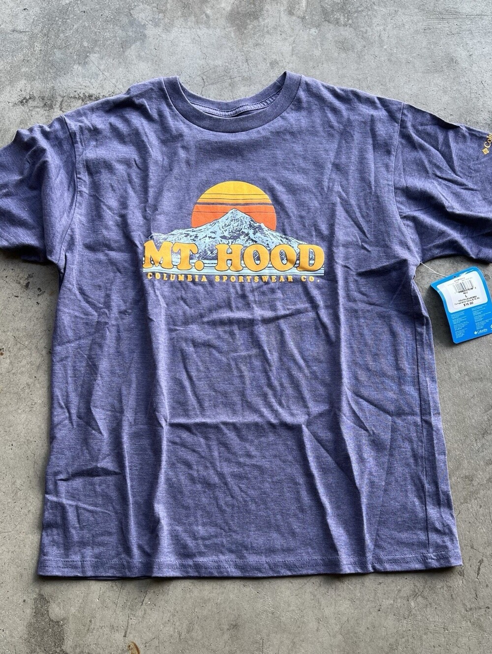 Youth Columbia Mt. Hood Blue NWT Short Sleeve Tee T-Shirt Size Large